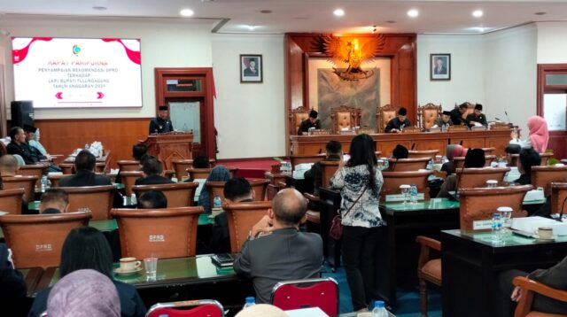 paripurna penyampaian rekomendasi DPRD terhadap Laporan Keterangan Pertanggungjawaban (LKPJ) Bupati Tulungagung tahun anggaran 2024