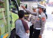 Satlantas Polres Madiun bersama Dinas Perhubungan (Dishub) Kabupaten Madiun melaksanakan penindakan terhadap kendaraan truk Over Dimension Over Loading (ODOL)
