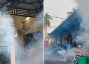 Polres Nganjuk melalui Sidokkes melaksanakan kegiatan fogging disinfektan dan pengasapan anti DBD