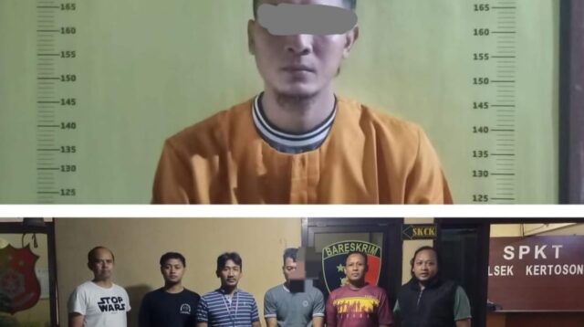 Polsek Kertosono dan Unit Resmob Satreskrim Polres Nganjuk dalam pengungkapan kasus pencurian sepeda motor yang terjadi di Kecamatan Kertosono