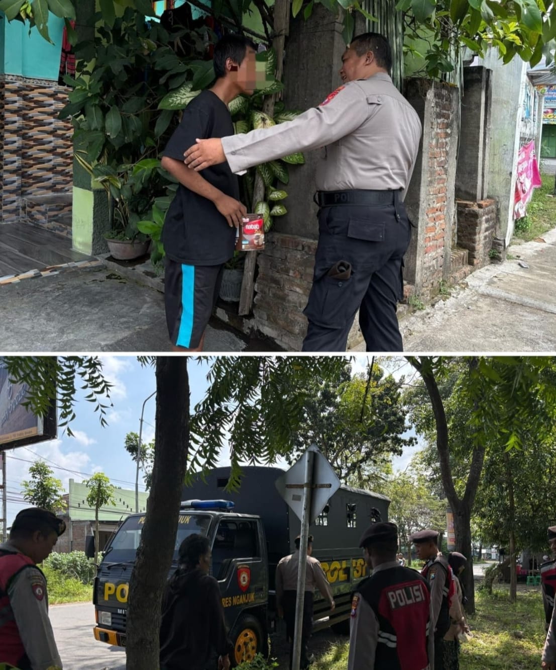 Dalam rangka mendukung program ketahanan pangan nasional, Bhabinkamtibmas Desa Jogomerto Polsek Warujayeng Bripka Chandra Purniawan bersama perangkat desa dan unsur terkait membuka saluran Dam di Dusun Kwajon