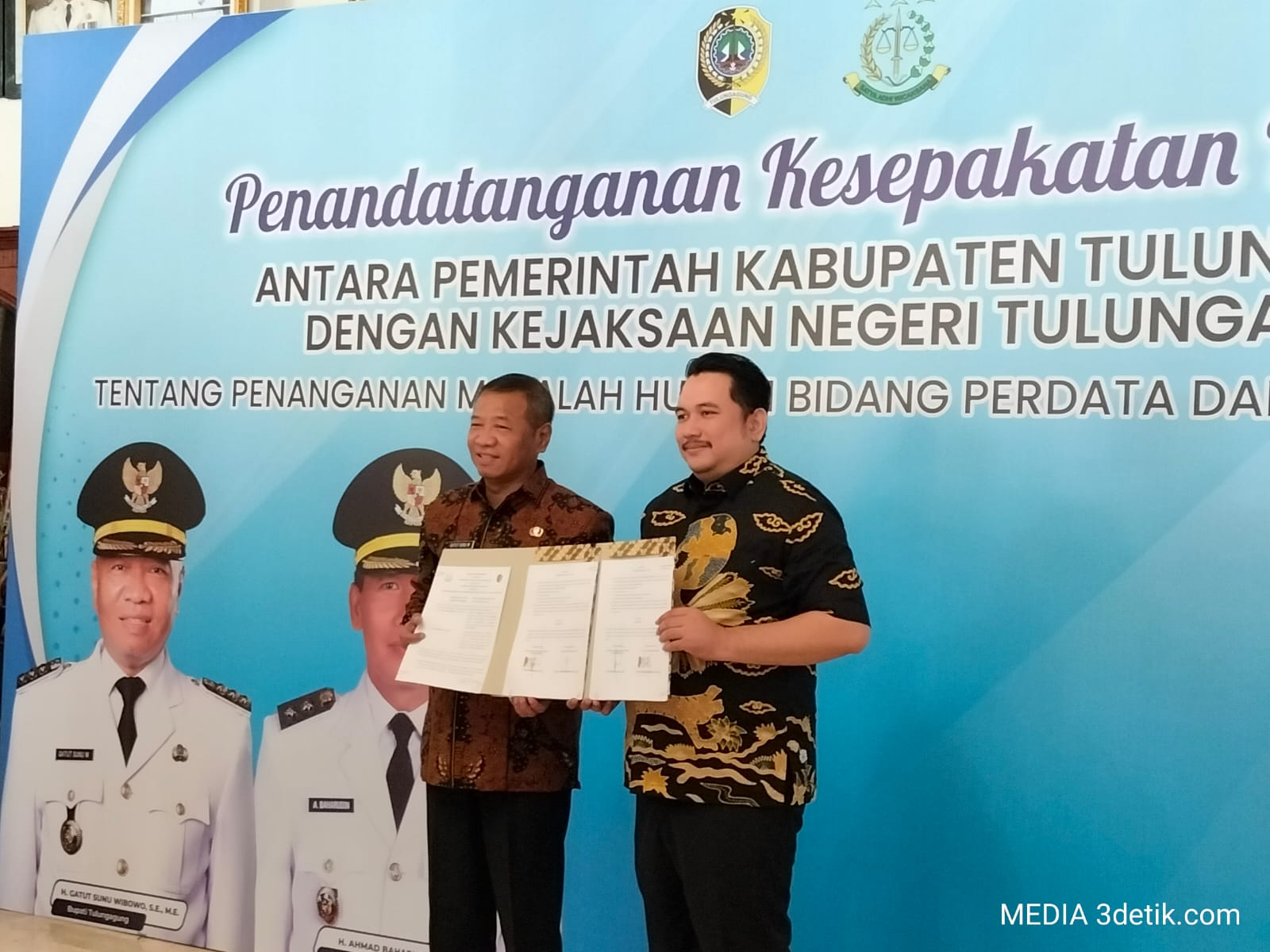 Pemkab Tulungagung dengan Kejaksaan Negeri Tulungagung resmi penandatanganan Nota Kesepahaman (MoU) terkait penanganan permasalahan hukum di bidang perdata dan tata usaha negara