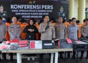 Polres Nganjuk berhasil mengungkap 47 kasus tindak pidana dan mengamankan 63 tersangka dalam dua golongan kegiatan, yakni hasil Operasi Pekat II Semeru 2025