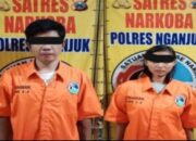 Sepasang pengedar sabu yang di tangkap satnarkoba Polres Nganjuk