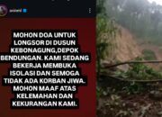 Bencana Tanah longsor terjadi di Desa Depok, Kecamatan Bendungan, Kabupaten Trenggalek