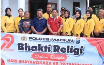 Hari Bhayangkara ke-79 tahun 2025, Polres Madiun bersama Polsek jajaran menggelar kegiatan Bhakti Religi serentak