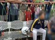 Seorang terduga pelaku pencurian helm berhasil diamankan oleh petugas parkir Alun-alun Tulungagung