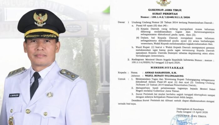 Pasca Kasus Hukum Gatut Sunu, Tongkat Kepemimpinan Tulungagung Beralih ke Wabup Ahmad Baharudin