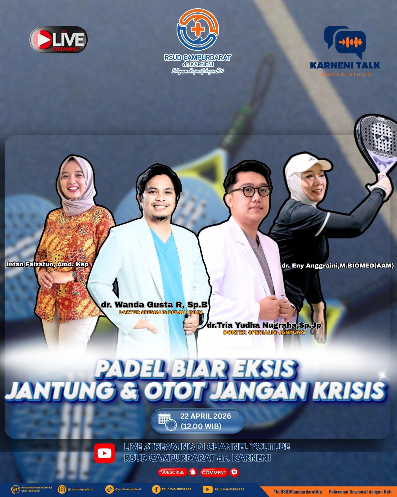 Karneni Talk Edukasi Tren Padel, Dari Cedera Hingga Kesehatan Jantung