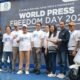 kegiatan Fun Walk bersama insan pers dan masyarakat dalam rangka peringatan World Press Freedom Day
