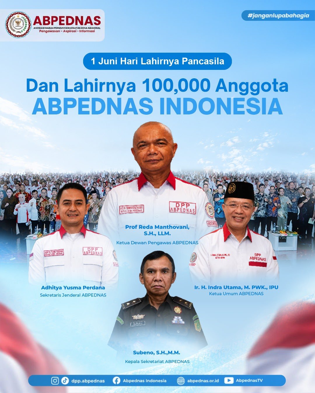 Hari Lahir Pancasila Jadi Momen Bersejarah, ABPEDNAS Raih 100 Ribu Anggota