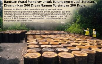 Bantuan Aspal Pemprov untuk Tulungagung Jadi Sorotan, Diumumkan 300 Drum Namun Tersimpan 250 Drum