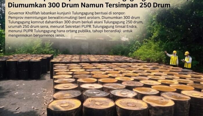 Bantuan Aspal Pemprov untuk Tulungagung Jadi Sorotan, Diumumkan 300 Drum Namun Tersimpan 250 Drum
