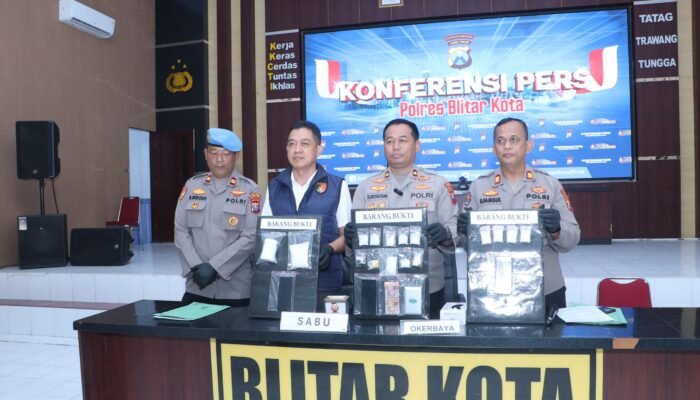 Satu Bulan, Polres Blitar Kota Bongkar 5 Kasus Narkoba, Sabu 85,75 Gram dan 1.686 Pil Dobel L Disita