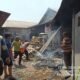 Kebakaran hebat melanda gudang Toko Bangunan 999 di Desa Sukosewu, Kecamatan Gandusari, Kabupaten Blitar